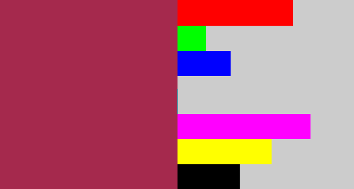 Hex color #a5294d - light burgundy