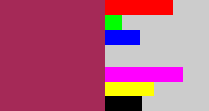 Hex color #a52957 - light burgundy