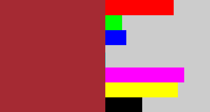 Hex color #a52a33 - brick