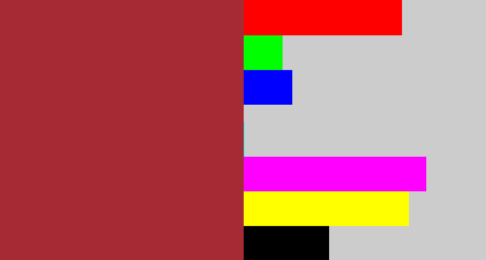 Hex color #a52a34 - brick
