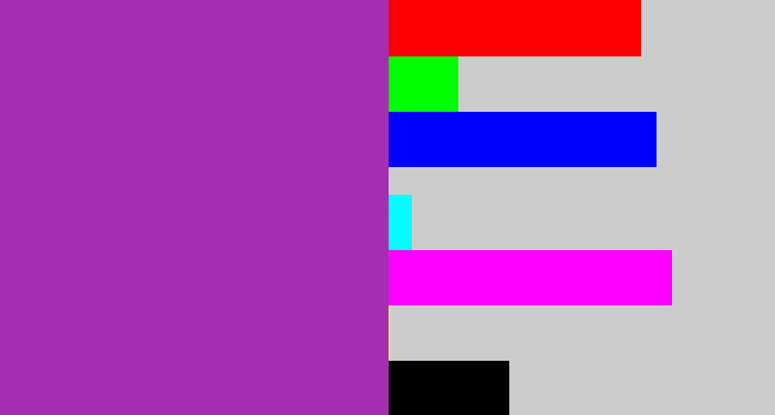 Hex color #a52fb0 - purply