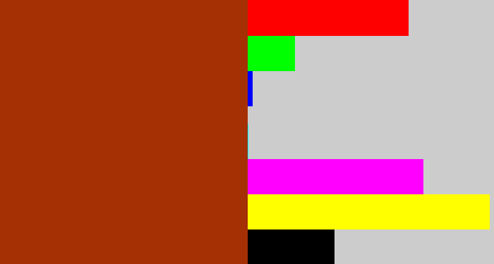 Hex color #a53004 - russet