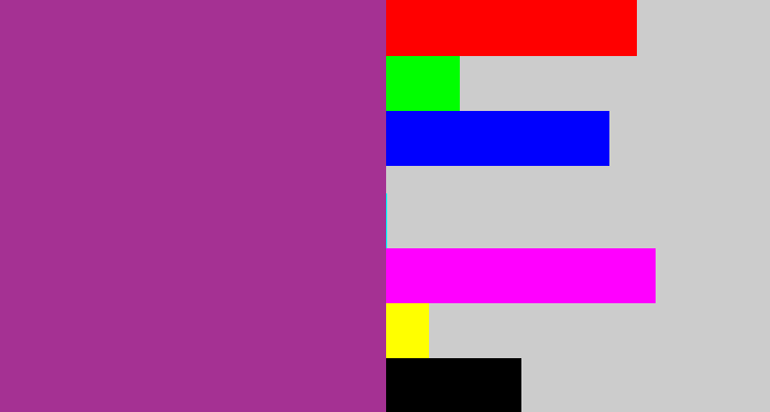 Hex color #a53193 - warm purple