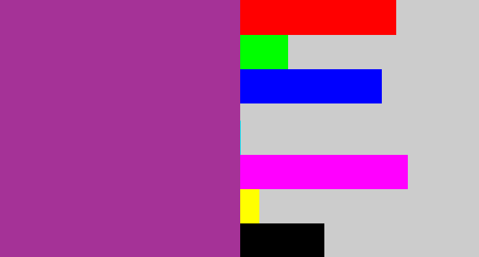 Hex color #a53297 - warm purple