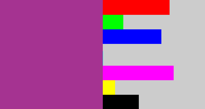 Hex color #a53391 - warm purple