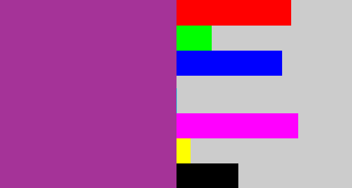 Hex color #a53398 - ugly purple