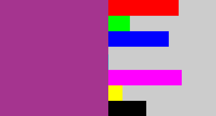 Hex color #a5348f - warm purple