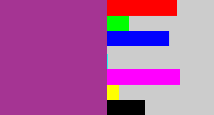 Hex color #a53493 - warm purple
