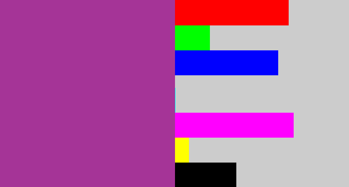Hex color #a53497 - ugly purple