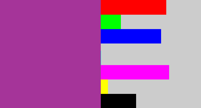 Hex color #a53499 - ugly purple
