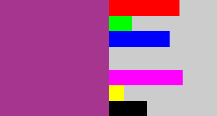 Hex color #a5358e - warm purple