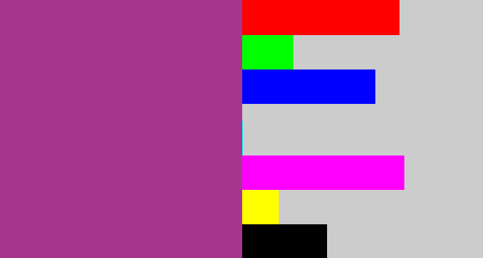 Hex color #a5368c - warm purple