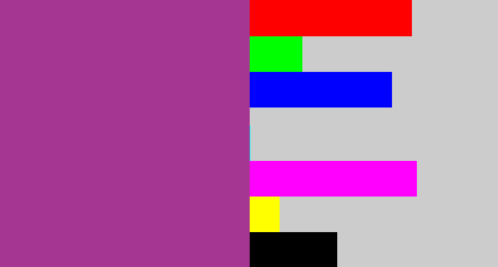 Hex color #a53692 - warm purple