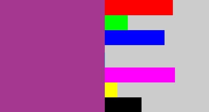Hex color #a53791 - warm purple
