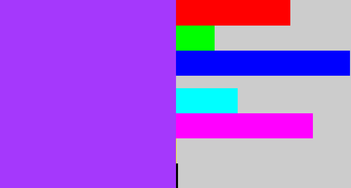 Hex color #a538fc - electric purple