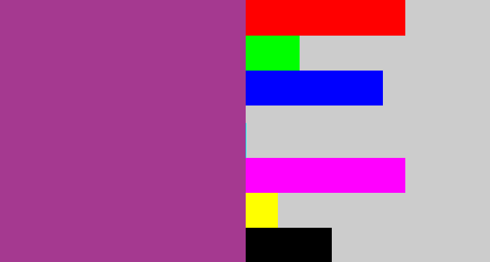 Hex color #a53990 - ugly purple