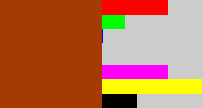 Hex color #a53a02 - russet
