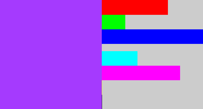 Hex color #a53afe - electric purple