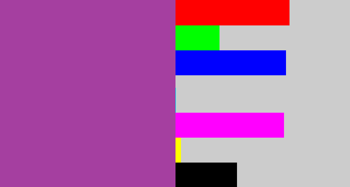 Hex color #a53fa0 - ugly purple