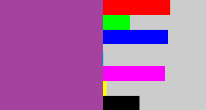 Hex color #a542a0 - ugly purple