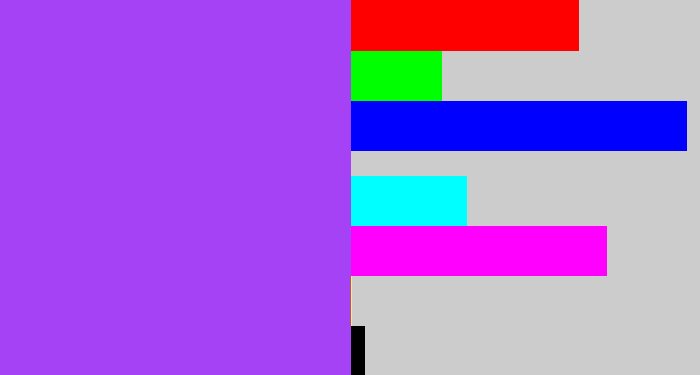 Hex color #a542f5 - lightish purple
