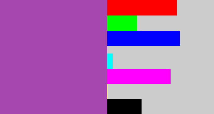 Hex color #a547ae - medium purple