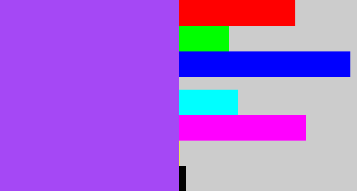 Hex color #a548f5 - lightish purple