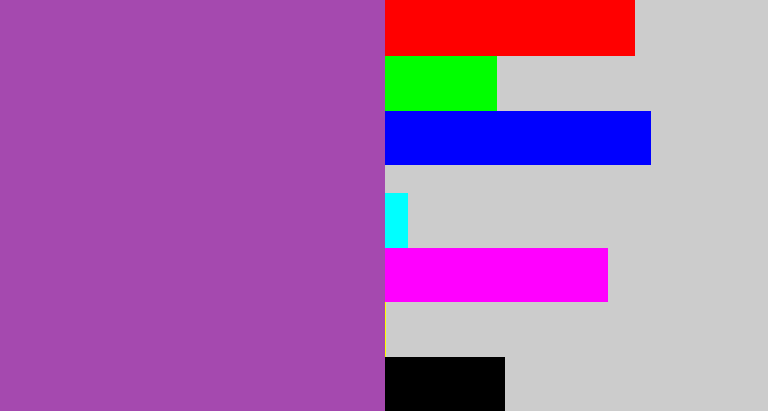Hex color #a549af - medium purple