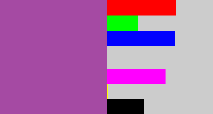 Hex color #a54aa3 - ugly purple