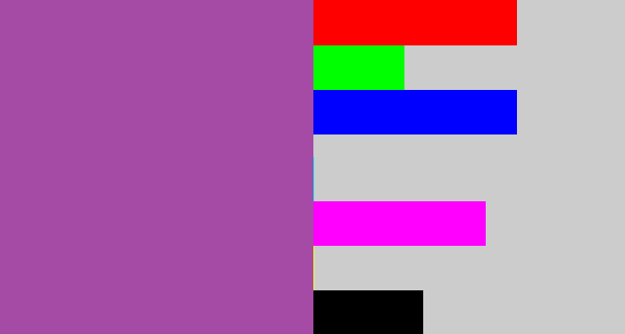 Hex color #a54aa5 - ugly purple
