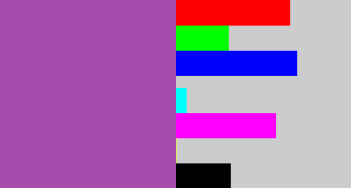 Hex color #a54caf - medium purple