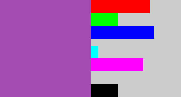 Hex color #a54cb3 - purply