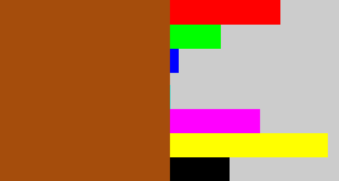 Hex color #a54d0c - cinnamon