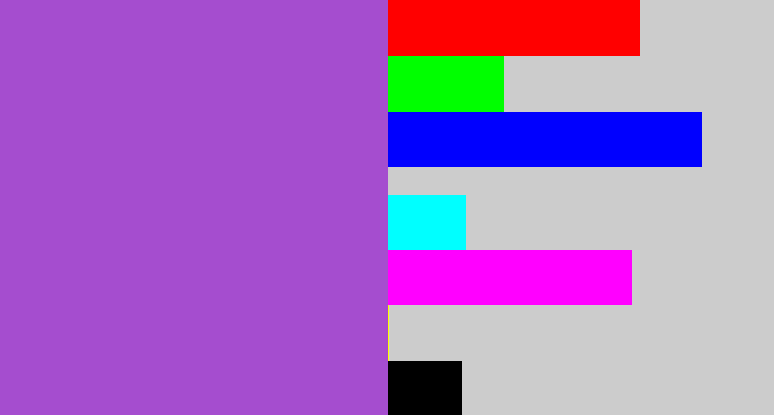 Hex color #a54dcf - lightish purple