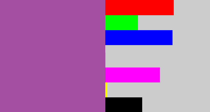 Hex color #a54fa2 - ugly purple