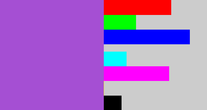Hex color #a54fd3 - lightish purple