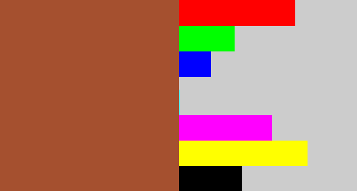 Hex color #a5502f - sienna