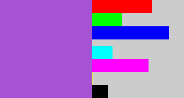 Hex color #a552d3 - lightish purple