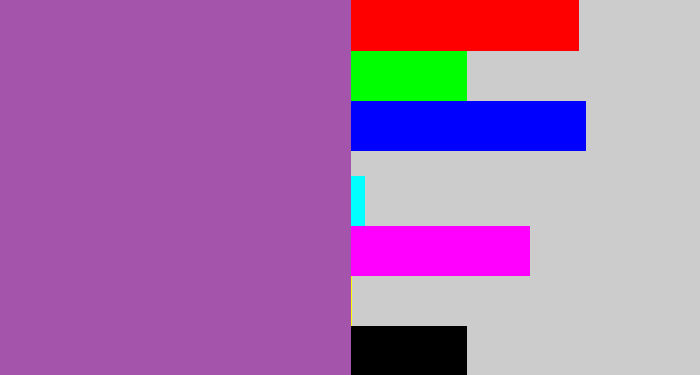 Hex color #a554ac - medium purple