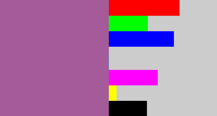 Hex color #a55b99 - purpleish