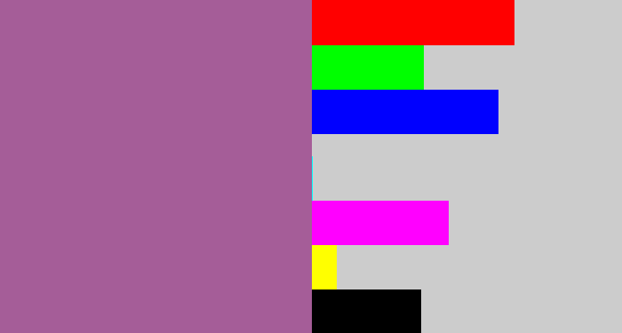 Hex color #a55d98 - purpleish