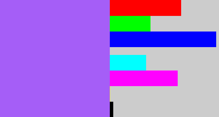 Hex color #a55ef7 - lighter purple