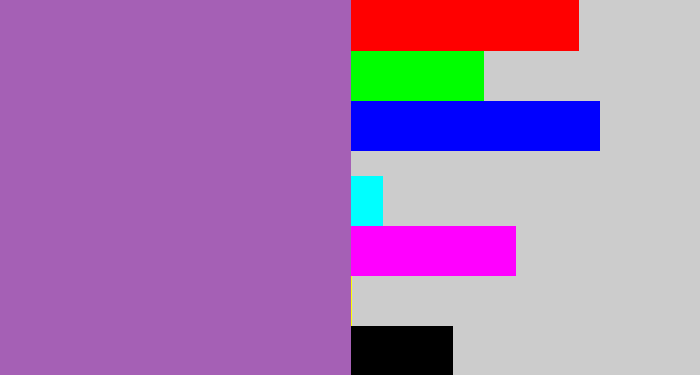 Hex color #a560b5 - amethyst