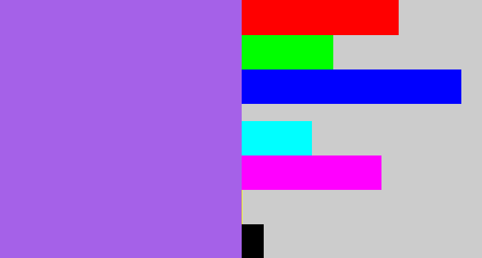 Hex color #a561e8 - lighter purple