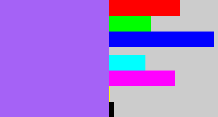 Hex color #a562f6 - lighter purple