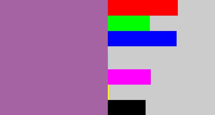 Hex color #a563a3 - dark lilac