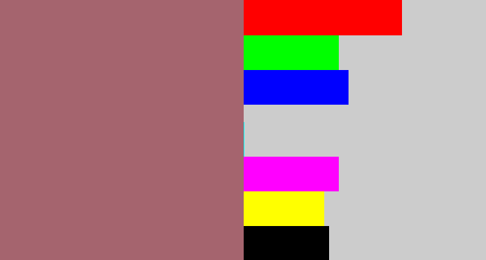 Hex color #a5646e - reddish grey