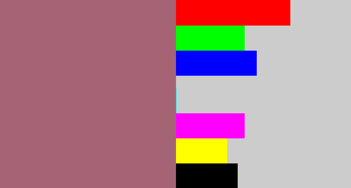 Hex color #a56475 - mauve