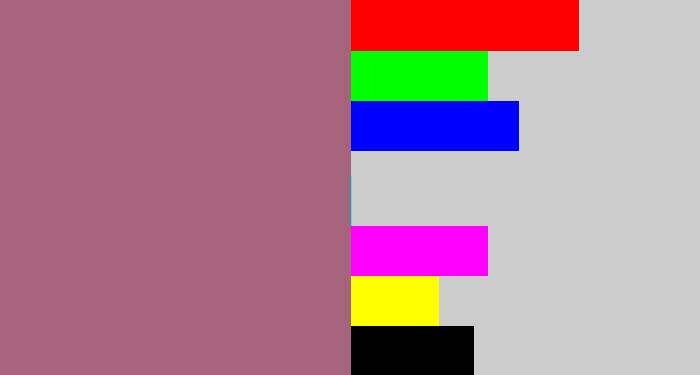 Hex color #a5647b - mauve