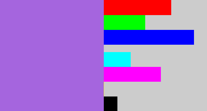 Hex color #a565de - lightish purple